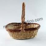 CESTA DE MIMBRE EN DOS COLORES PEQUEÑA,CON ASA, IDEAL PARA REGALOS