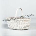 CESTA DE MIMBRE BLANCA