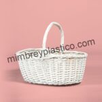 CESTA DE MIMBRE LACADA BLANCA