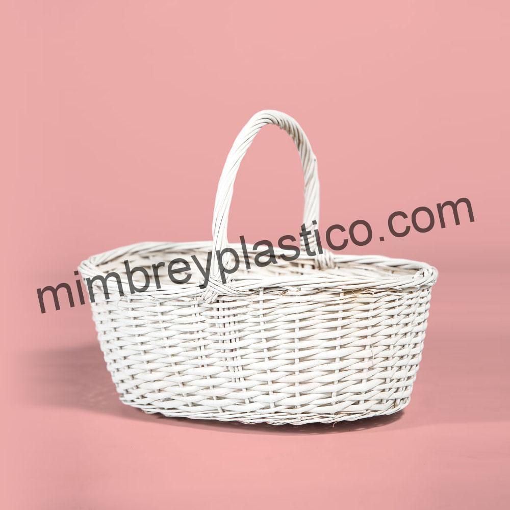 Cesta de Mimbre Blanca - Productos Artesanos de Mimbre 