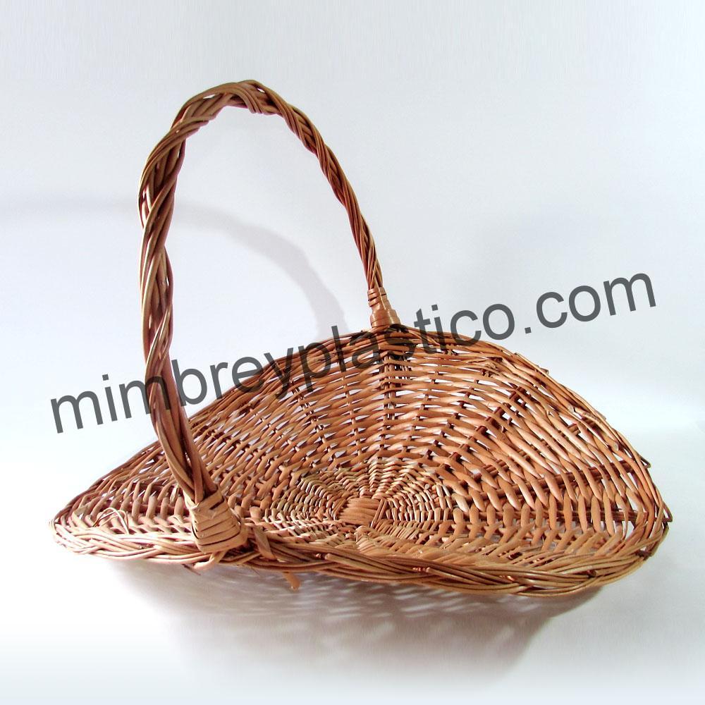 Comprar Cesta de mimbre barnizado con asa en